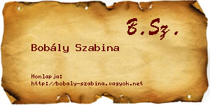 Bobály Szabina névjegykártya