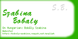 szabina bobaly business card